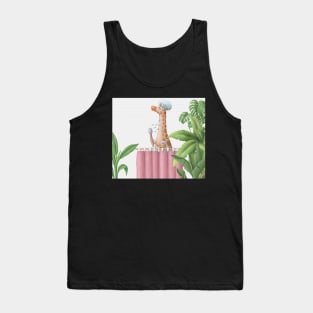 Giraffe taking shower. Tank Top